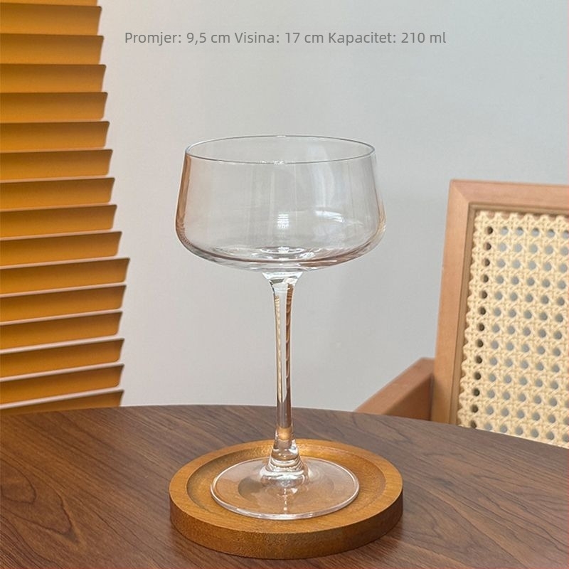 Francuskog stila ružičasta visoka čaša za martini za kućnu upotrebu