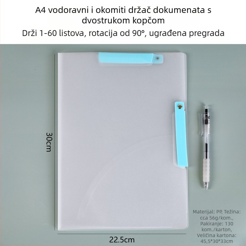 Kreativni dvostruki folder za učenike s bočnim kopčama, A4 veličina, šaren uredski organizator