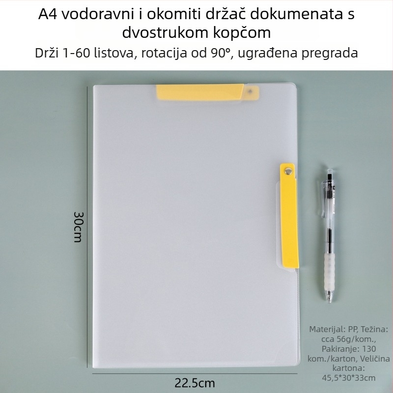 Kreativni dvostruki folder za učenike s bočnim kopčama, A4 veličina, šaren uredski organizator