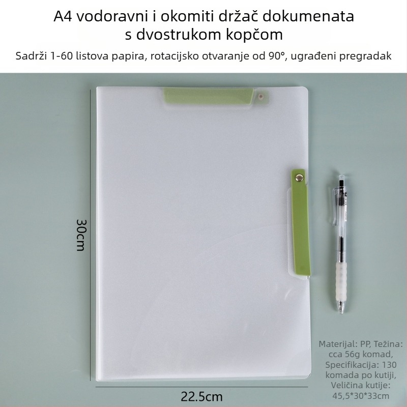 Kreativni dvostruki folder za učenike s bočnim kopčama, A4 veličina, šaren uredski organizator