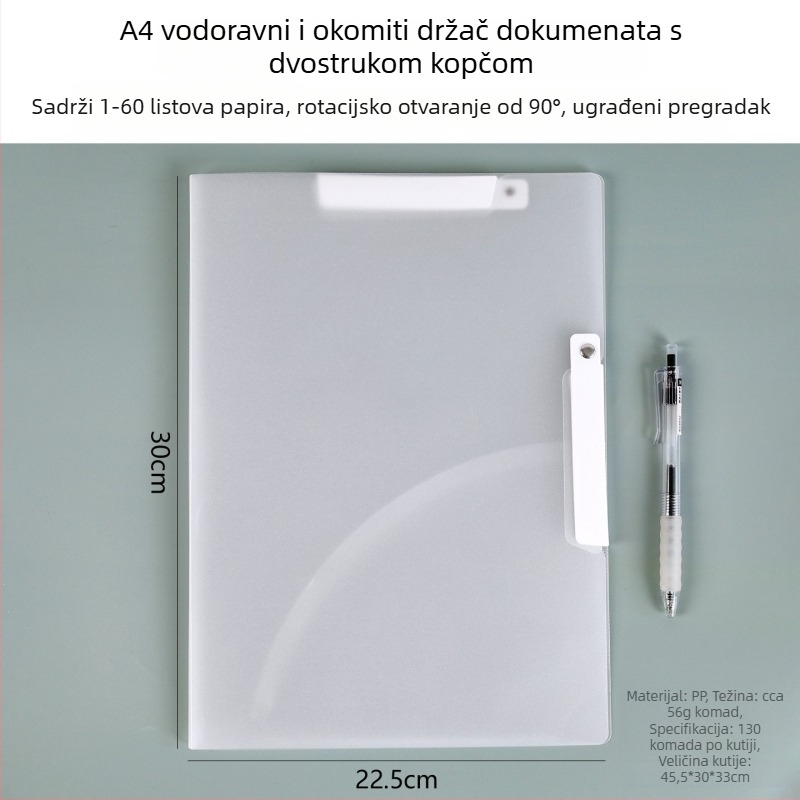 Kreativni dvostruki folder za učenike s bočnim kopčama, A4 veličina, šaren uredski organizator