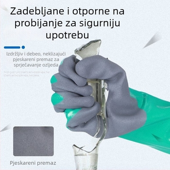 Nitril rukavice otporne na ulje, kiseline i lužine, produljene, industrijske, otporne na habanje, protuklizne i vodootporne za preradu vodnih proizvoda