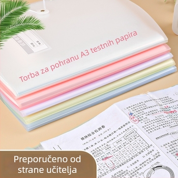 Plastični A3 folder za testne listove s prozirnim džepovima