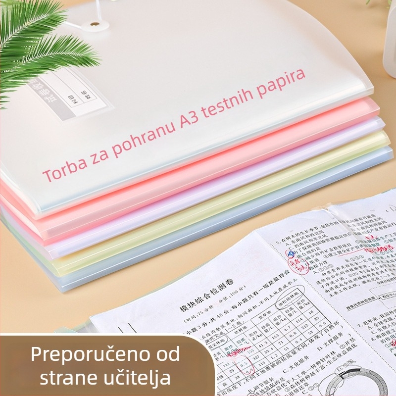 Plastični A3 folder za testne listove s prozirnim džepovima