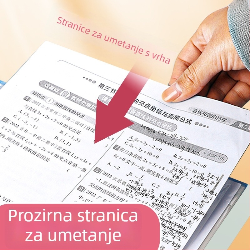 Plastični A3 folder za testne listove s prozirnim džepovima