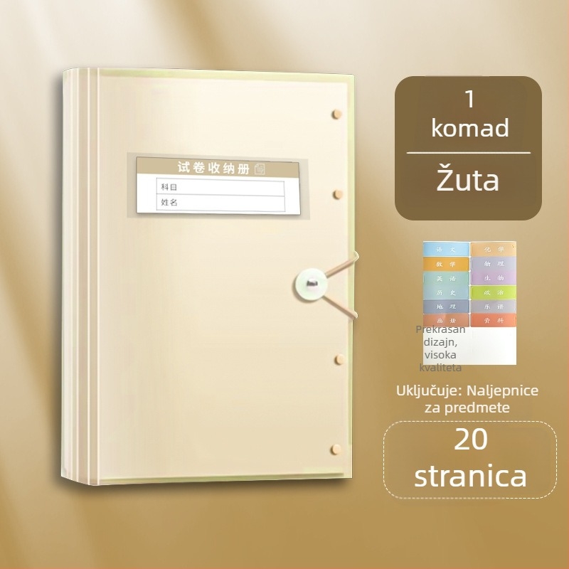Plastični A3 folder za testne listove s prozirnim džepovima