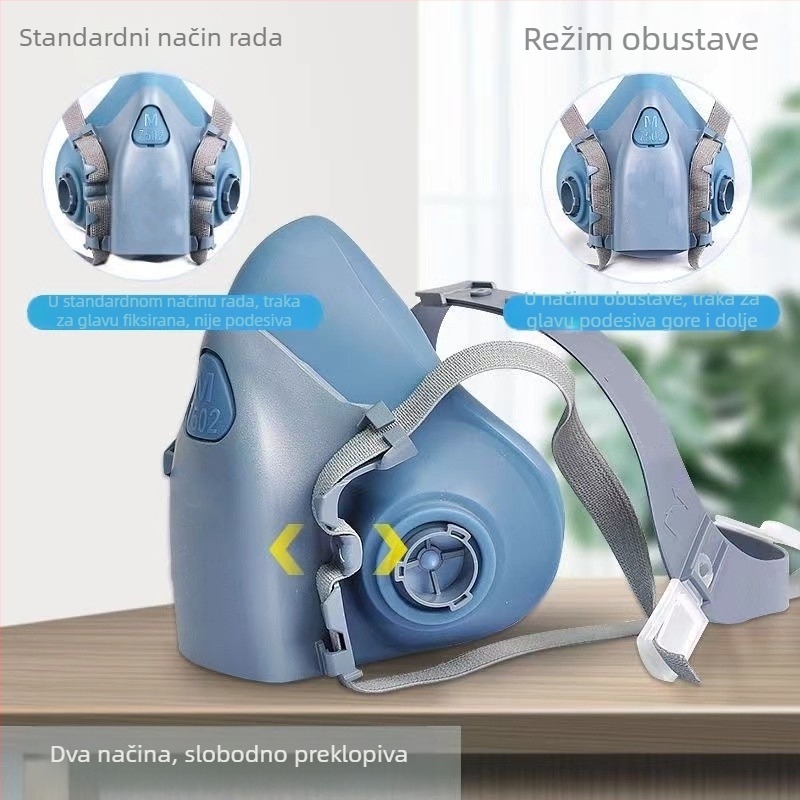 Gas maska s dvostrukim spremnikom, silikonskim tijelom, modeli 2091/6001/2097, protiv dima i zamagljivanja