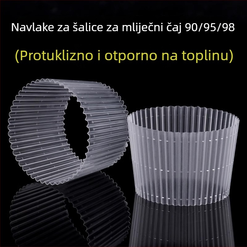 Jednokratni prozirni plastični rukav za šalice čaja s mlijekom, izolacija topline, za promjer 90/95/98 mm