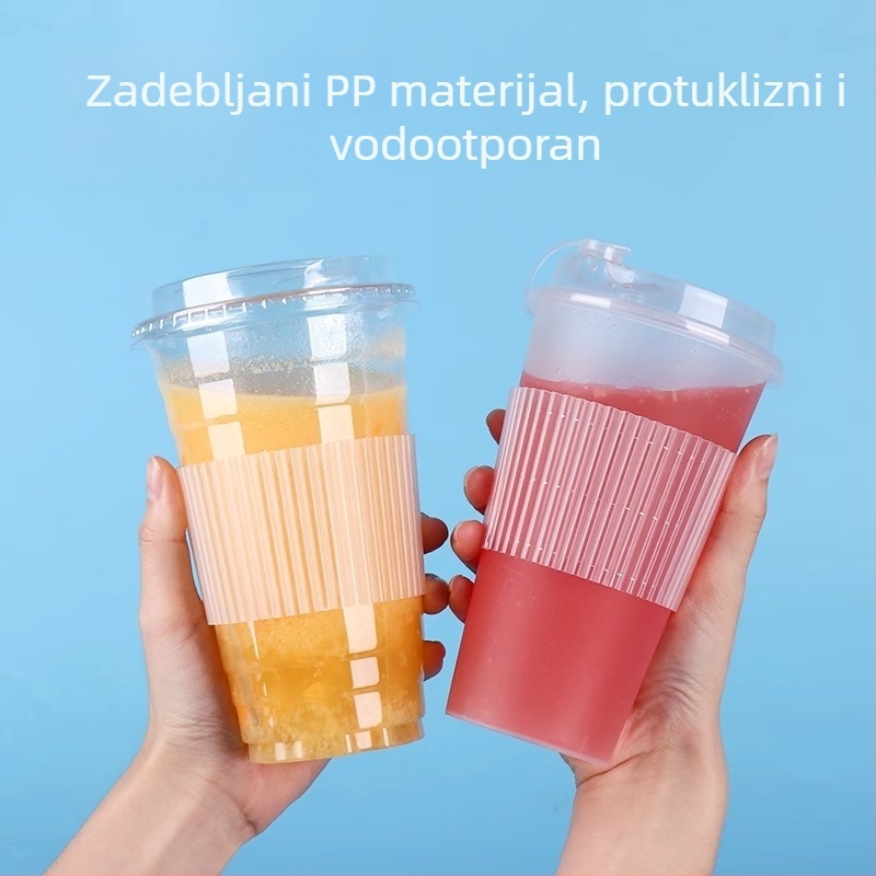 Jednokratni prozirni plastični rukav za šalice čaja s mlijekom, izolacija topline, za promjer 90/95/98 mm