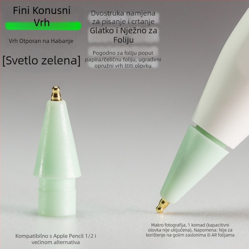Otporan metalni vrh za Apple Pencil, tanak vrh u obliku tikve za pisanje