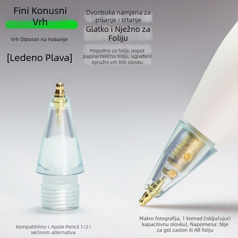 Otporan metalni vrh za Apple Pencil, tanak vrh u obliku tikve za pisanje