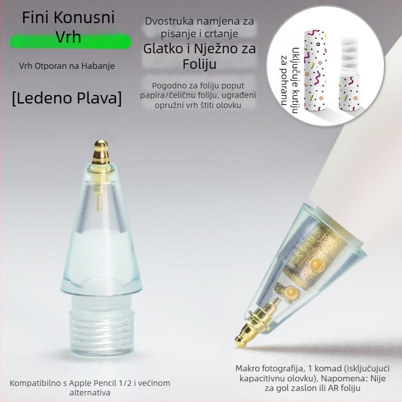 Otporan metalni vrh za Apple Pencil, tanak vrh u obliku tikve za pisanje