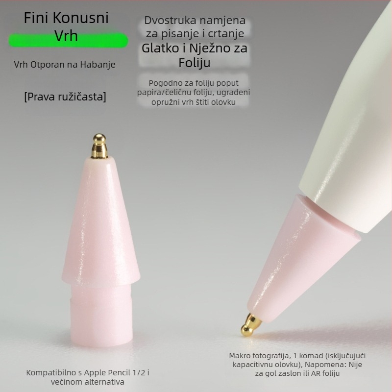 Otporan metalni vrh za Apple Pencil, tanak vrh u obliku tikve za pisanje