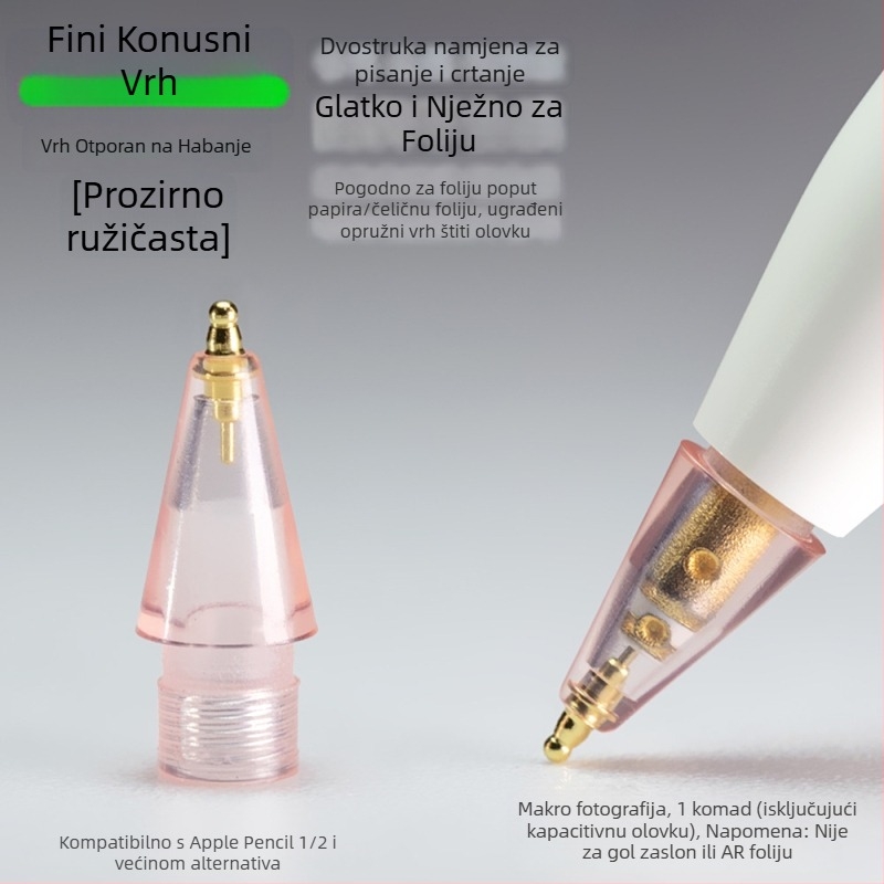 Otporan metalni vrh za Apple Pencil, tanak vrh u obliku tikve za pisanje