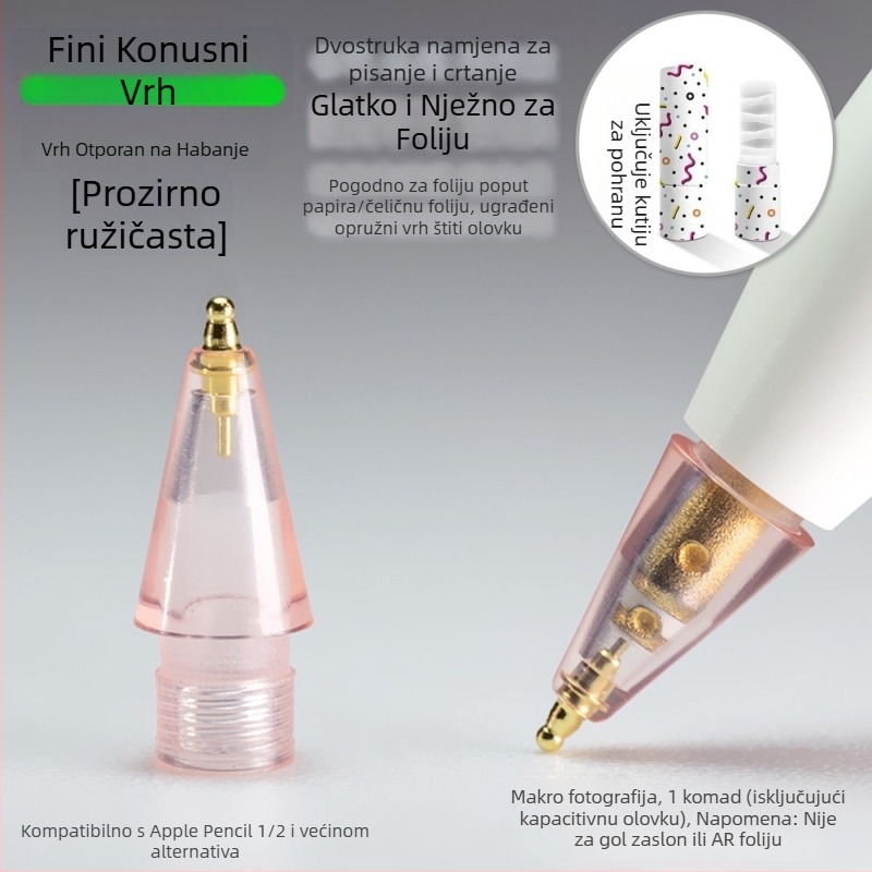 Otporan metalni vrh za Apple Pencil, tanak vrh u obliku tikve za pisanje