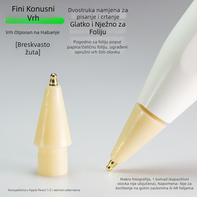 Otporan metalni vrh za Apple Pencil, tanak vrh u obliku tikve za pisanje