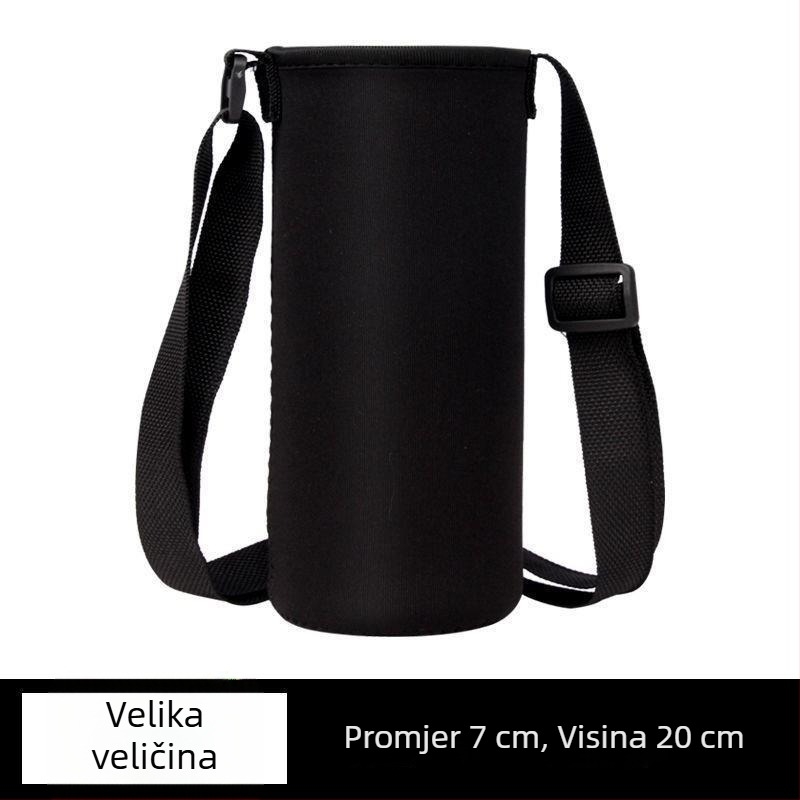 Univerzalna futrola za izoliranu šalicu s zaštitnim poklopcem, naramenica crossbody/ručno nošenje, elastična izolacija, 500 ml