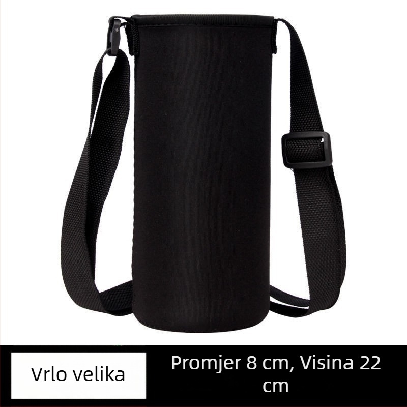 Univerzalna futrola za izoliranu šalicu s zaštitnim poklopcem, naramenica crossbody/ručno nošenje, elastična izolacija, 500 ml
