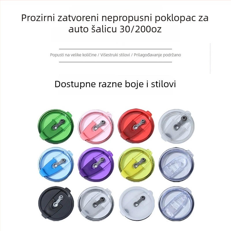 Proziran plastični poklop za automobilsku čašu 20oz/30oz, push poklop i poklop za slamku