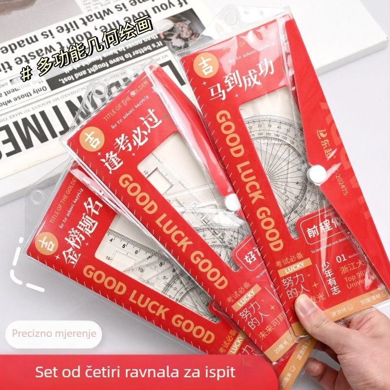 Xiaomeng DPTC-38 Set ravnala 20 cm – plastični mjerni i crtajući alati za učenike