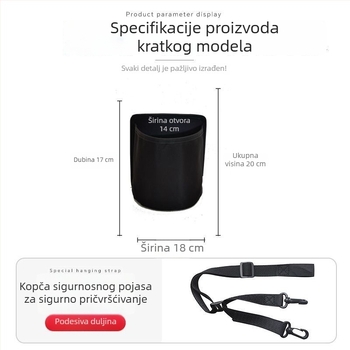 Držač za bocu u automobilu sa držačem za čašu i termo flašom