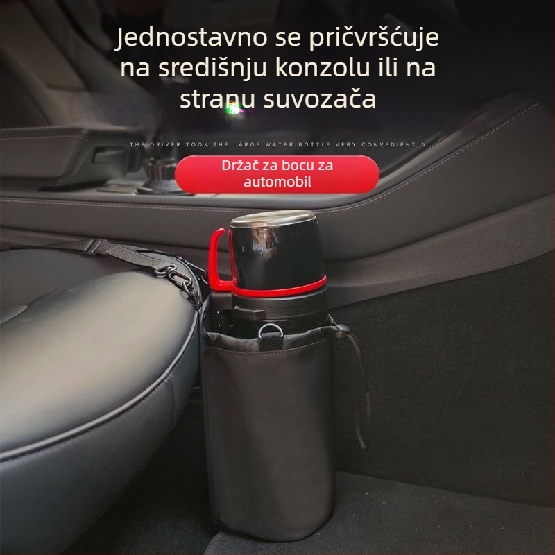 Držač za bocu u automobilu sa držačem za čašu i termo flašom