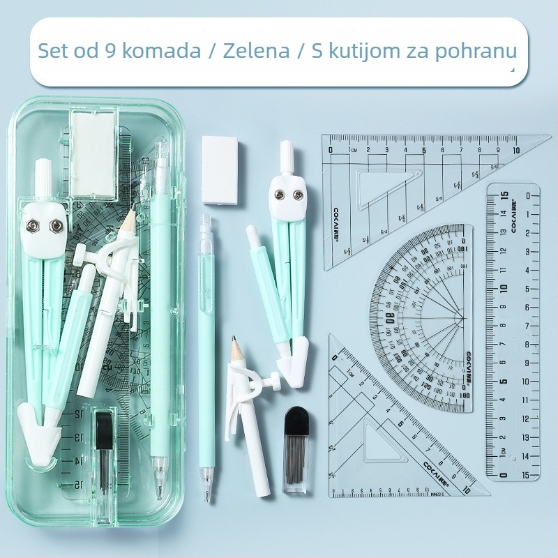 Kejia 9-dijelni set pravila i kompasa za učenike, alati za crtanje
