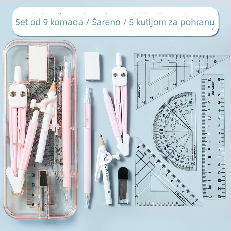 Kejia 9-dijelni set pravila i kompasa za učenike, alati za crtanje