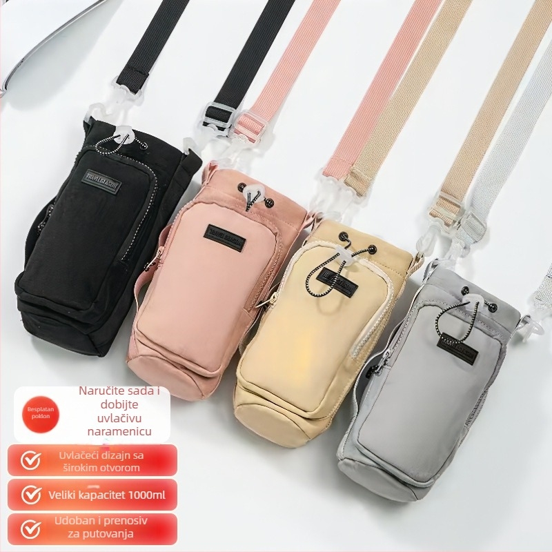 Torba za bocu vode za aktivnosti na otvorenom, univerzalni crossbody nosač za čaše i izolirani omotač za bocu