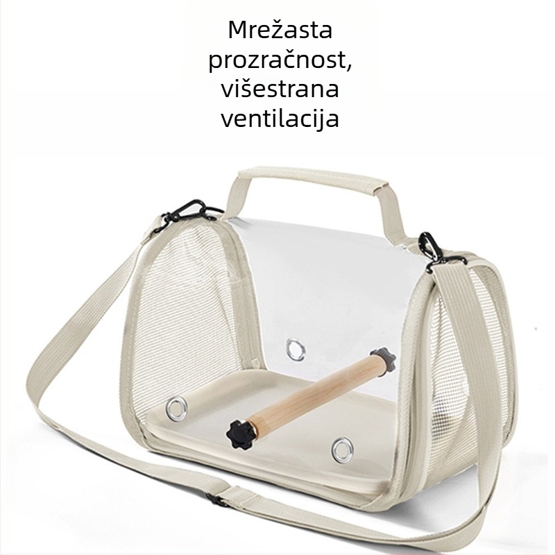 Prijenosna prozirna torba za papagaje za šetnje, sklopiva cross‑body torba za ptice, dizajn protiv bijega