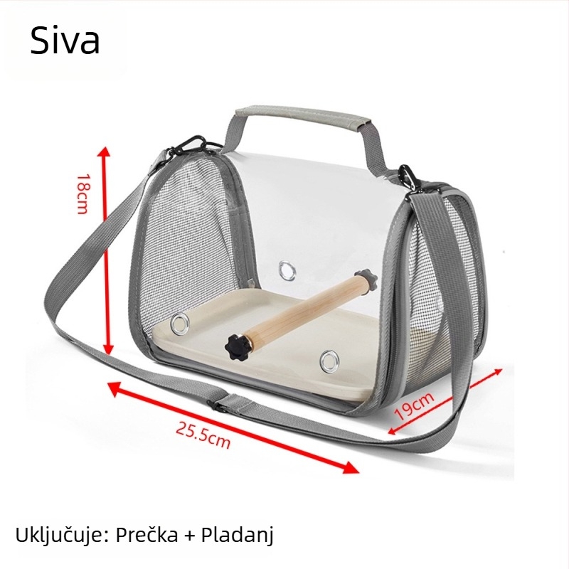 Prijenosna prozirna torba za papagaje za šetnje, sklopiva cross‑body torba za ptice, dizajn protiv bijega