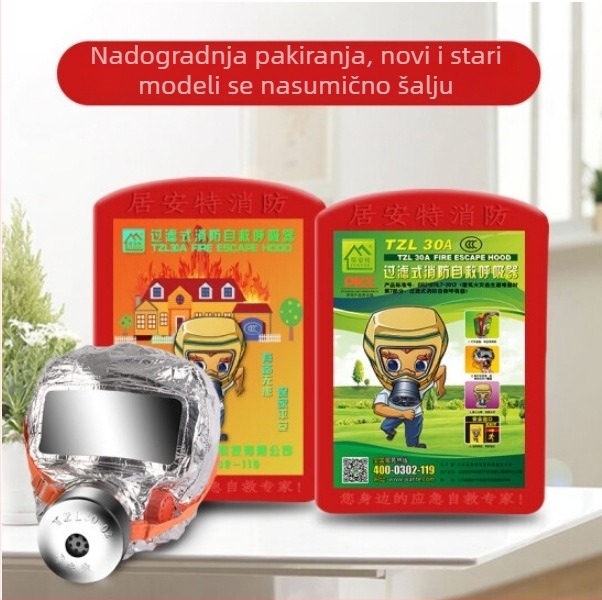 Respirator s filtrom aktivnog ugljena za prašinu, dim i štetne plinove; uređaj za samospašavanje