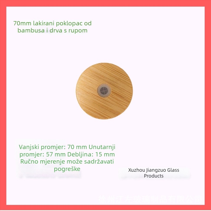 Poklopac za Mason teglicu s otvorom, poklopac od bambusovog drveta za Napitke, poklopac za čašu sa slamkom, modeli 70 i 86