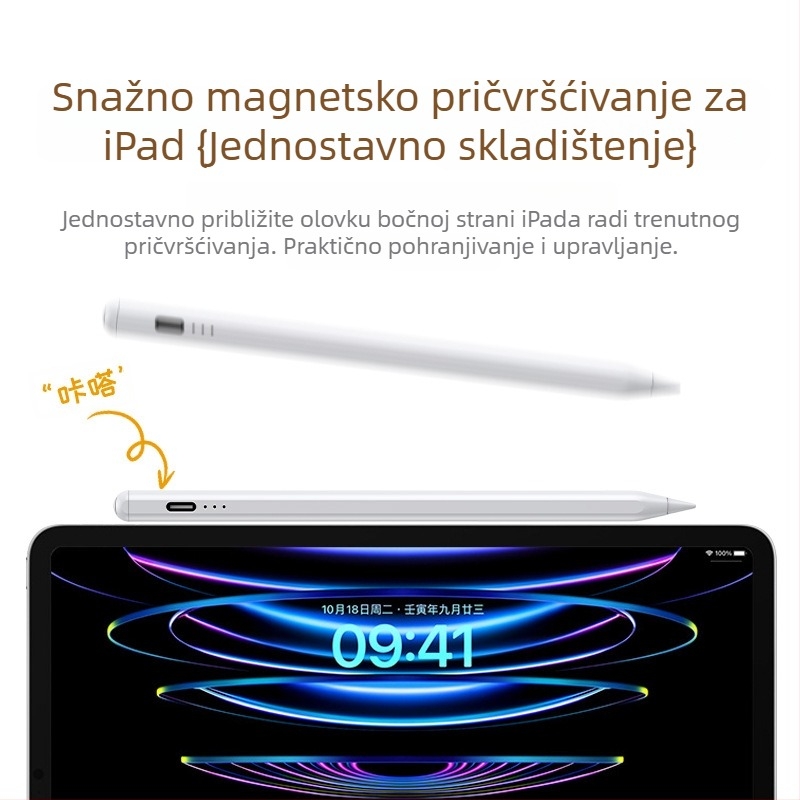 Stylus za iPad sa tri LED indikatora napajanja — magnetski kapacitivan olovka za crtanje i pisanje