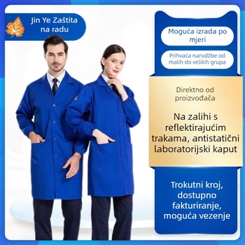 Muški antistatni kaput s dugim rukavima za proljetno–jesensko razdoblje, zaštitno radno odijelo za kemijsku radionu, na skladištu