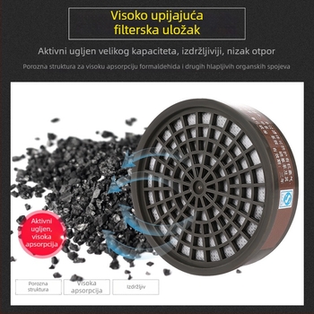 Songgong 2103 Maska za zaštitu dišnih putova za sprej boja i zavarivanje, polumaska, industrijska gumena maska, zaštita od prašine i virusa