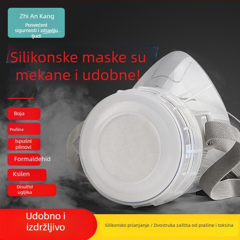 8200 silikonska maska s filtrom aktivnog ugljena, za prskanje boje, pesticidne kemikalije, kemijske plinove i industrijski prašak