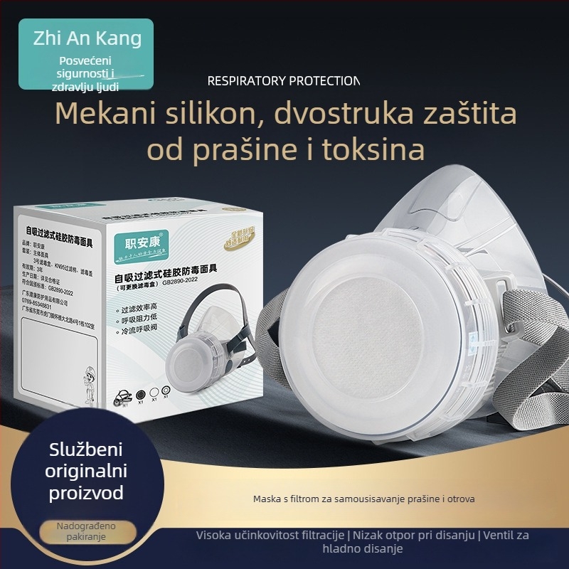 8200 silikonska maska s filtrom aktivnog ugljena, za prskanje boje, pesticidne kemikalije, kemijske plinove i industrijski prašak