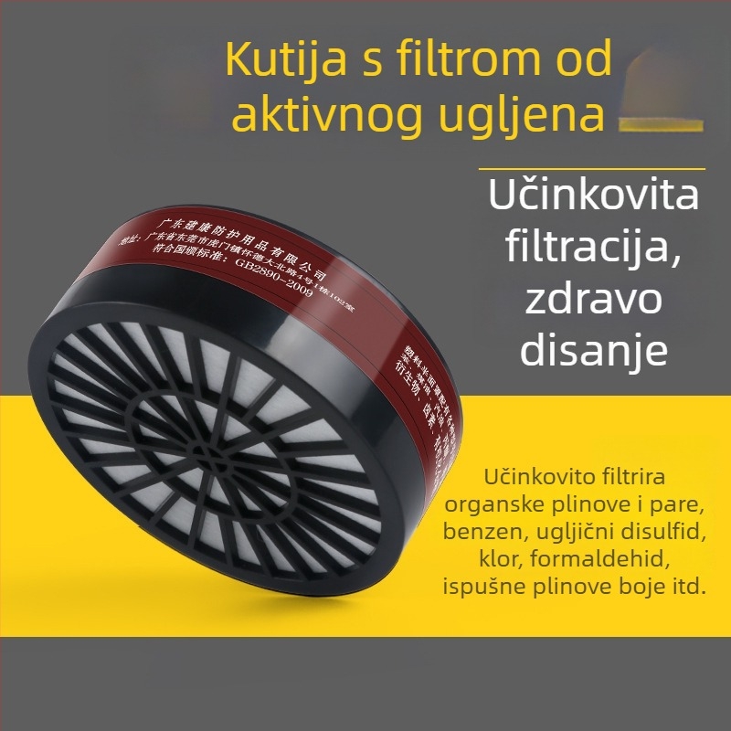 8200 silikonska maska s filtrom aktivnog ugljena, za prskanje boje, pesticidne kemikalije, kemijske plinove i industrijski prašak