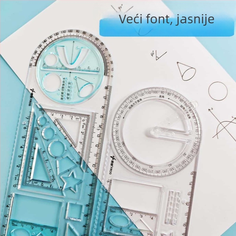 Višenamjenski crtni set za učenike, rotirajući geometrijski alat za crtanje kružnica i 3D oblika.
