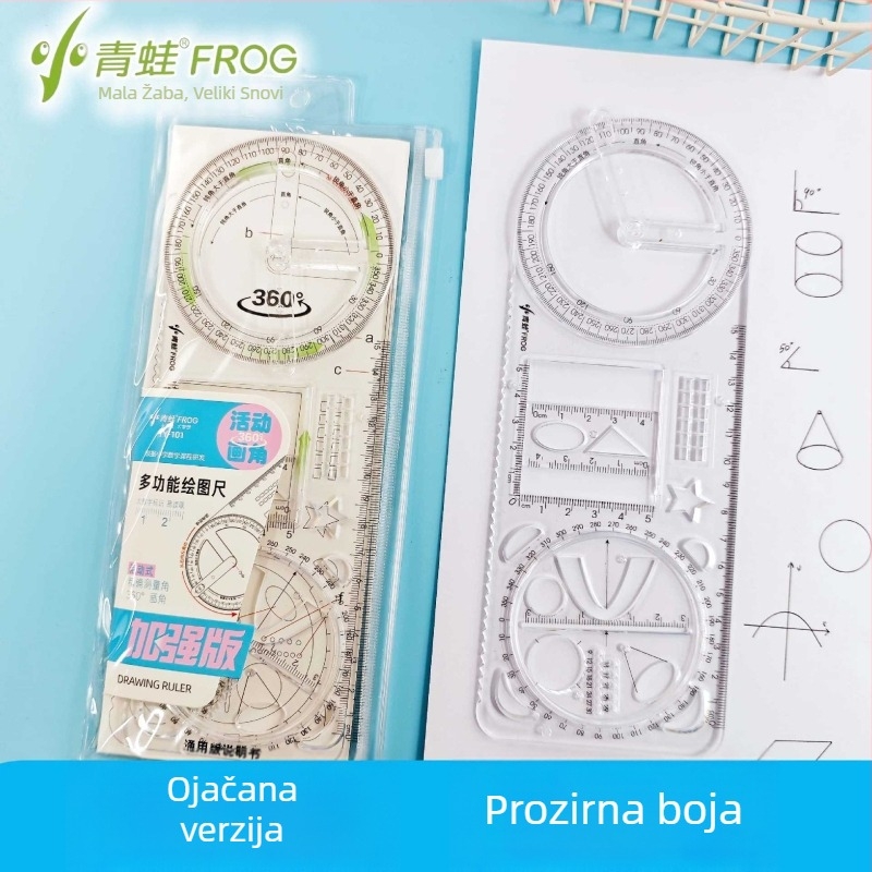 Višenamjenski crtni set za učenike, rotirajući geometrijski alat za crtanje kružnica i 3D oblika.