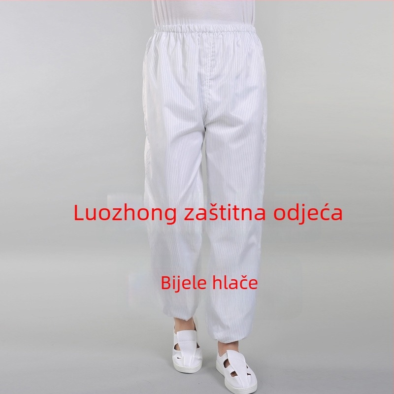 Antistatijske radne hlače s prugama, zaštita od prašine, elastičan pojas i elastični završeci