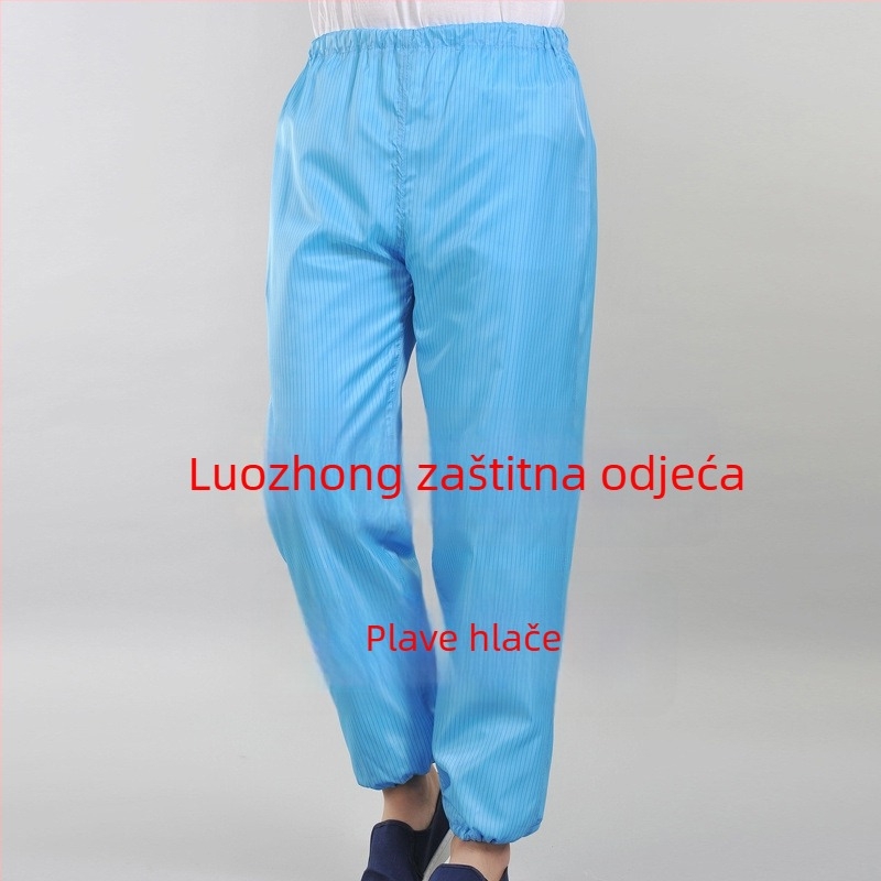 Antistatijske radne hlače s prugama, zaštita od prašine, elastičan pojas i elastični završeci