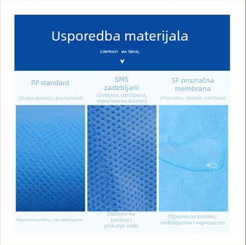 Jednokratno zaštitno odijelo s kapuljačom od netkanog materijala, otporno na prašinu, za svinjogojstvo i farbanje