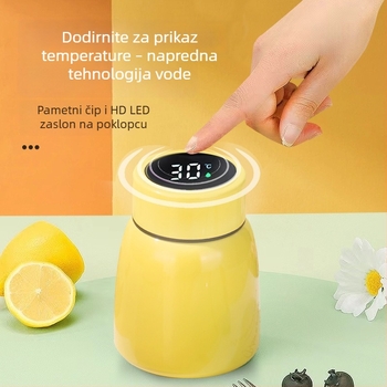 Nova mini prijenosna Belly Cup s zaslonom osjetljivim na dodir za temperaturu i pametnom izolacijom, unutarnji 304 nehrđajući čelik