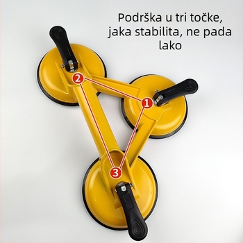 Staklena usisna čašica za rukovanje pločicama na stropu, snažna i teška, ABS plast i aluminijska legura, s jednostrukim, dvostrukim ili trostrukim držačem