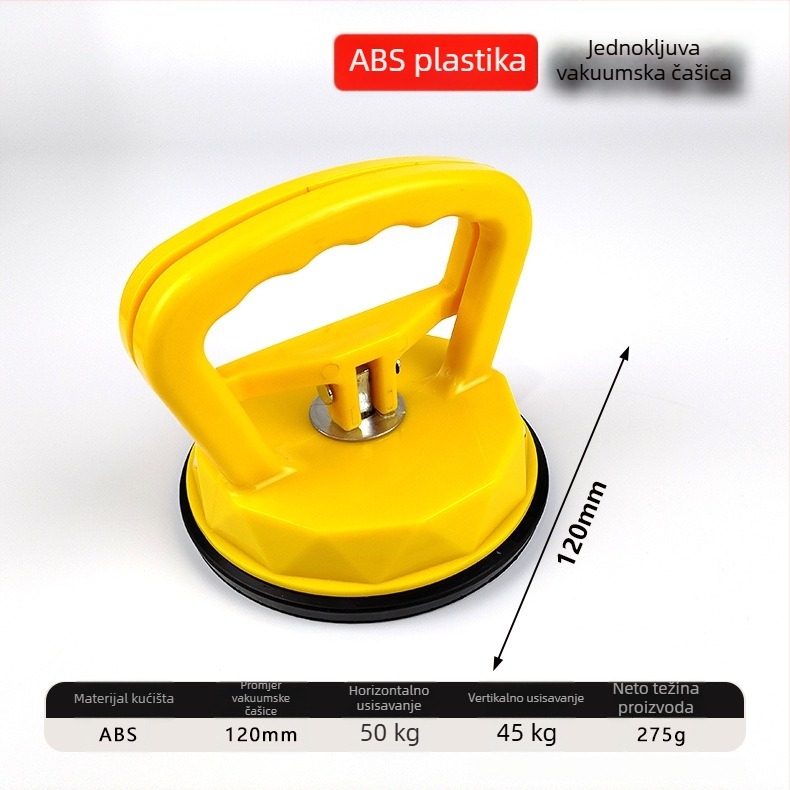 Staklena usisna čašica za rukovanje pločicama na stropu, snažna i teška, ABS plast i aluminijska legura, s jednostrukim, dvostrukim ili trostrukim držačem