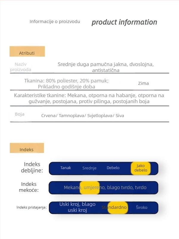 Antistatična zimska debela pamučna jakna, otporna na vjetar, s odvojivim srednje dugim krojem, radna odjeća za benzinsku postaju i radionicu