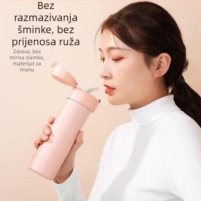 Termos čaša s inteligentnim prikazom temperature, pravilan dizajn, minimalistička nehrđajuća čelična, poklon