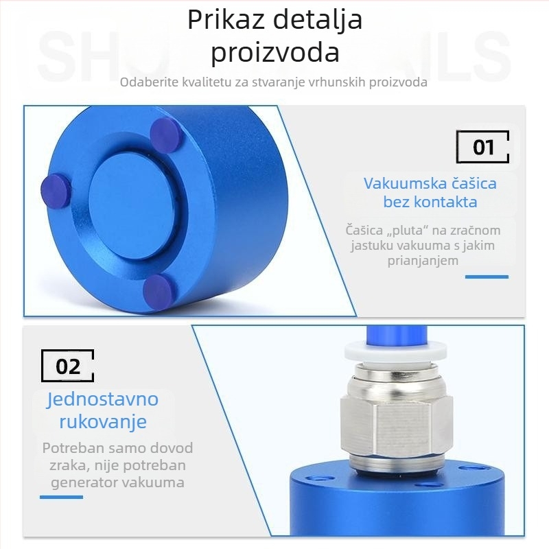 Qingze Pneumatska vakuumska čašica s poroznom strukturom, ne-kontaktna za industrijske manipulatora, veličine 20/30/40/60